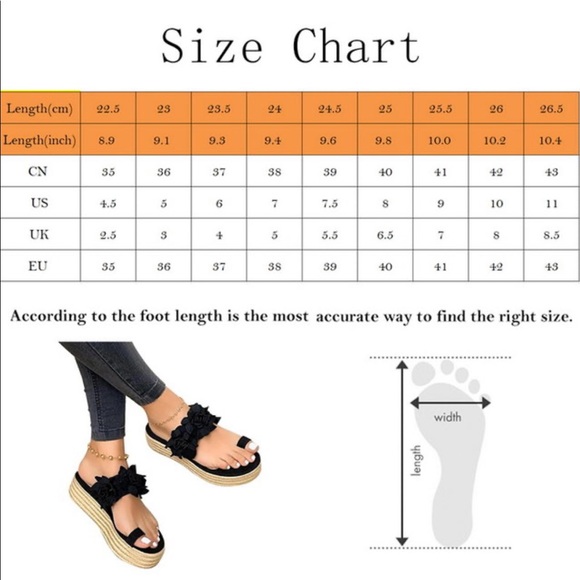 Black faux suede floral platform wedge - Picture 7 of 8